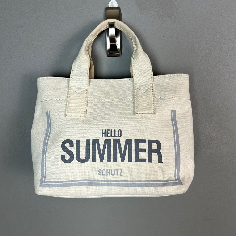 Schutz convertible mini tote bag Hello Summer Canvas Crossbody whimsical beachy